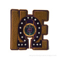 Chenille embroidery emblem patch for clothing
